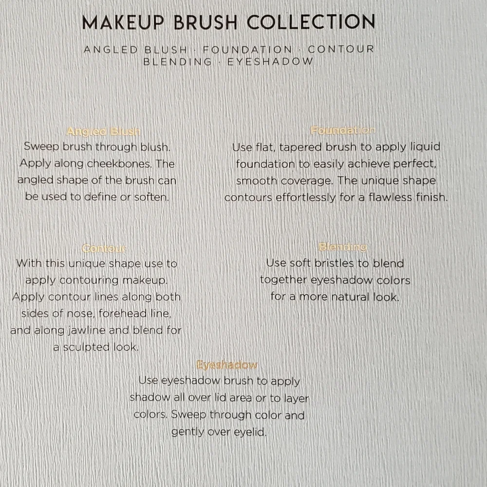 NWT LiveGreen Makeup Brush Collection Gift Set – 5‑Piece Eco‑Friendly Brush Set
